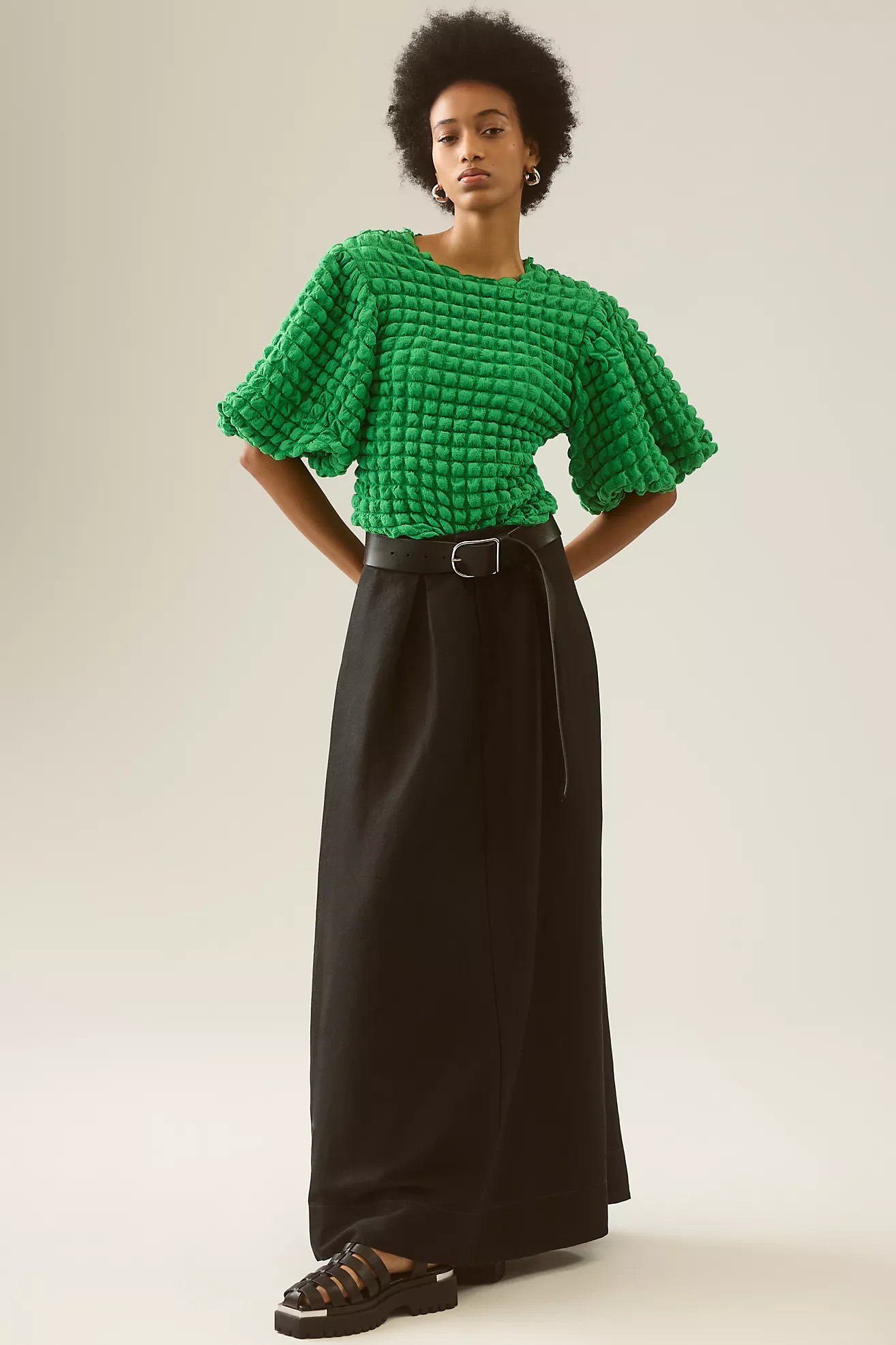 Eri + Ali Textured Puff-Sleeve Top | Anthropologie (US)