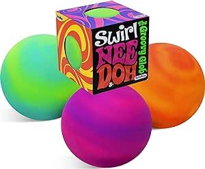 Nee-Doh Schylling Swirl Groovy Glob! Squishy, Squeezy, Stretchy Stress Balls Neon Yellow/Green, O... | Amazon (US)