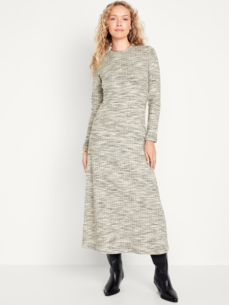 Fit &amp; Flare Rib-Knit Maxi Dress for Women | Old Navy (US)