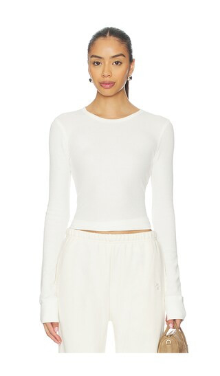 Long Sleeve Thermal Top in Ivory | Revolve Clothing (Global)