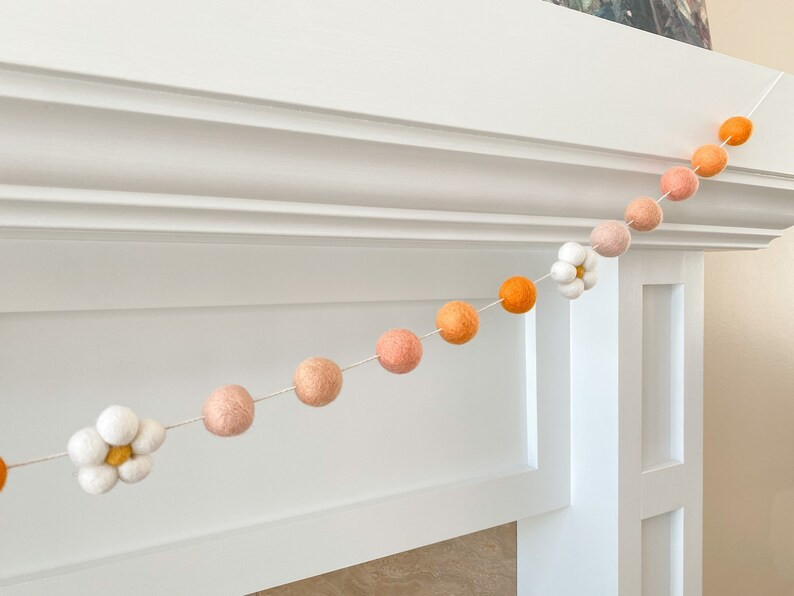 Flower Power Felt Ball Garland - Daisy Garland - Nursery Garland - Flower Garland - Teenage Girl ... | Etsy (US)