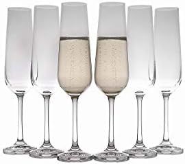 Crystal Champagne Flute (Set of 6), Elegant and Clear Rose Stemware, for Champagne, Prosecco, Mim... | Amazon (US)