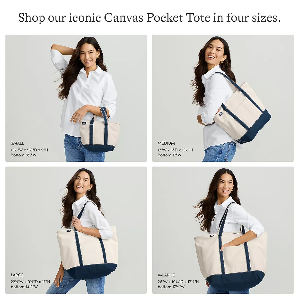 Large 5 Pocket Open Top Canvas Tote Bag | Lands' End (US)