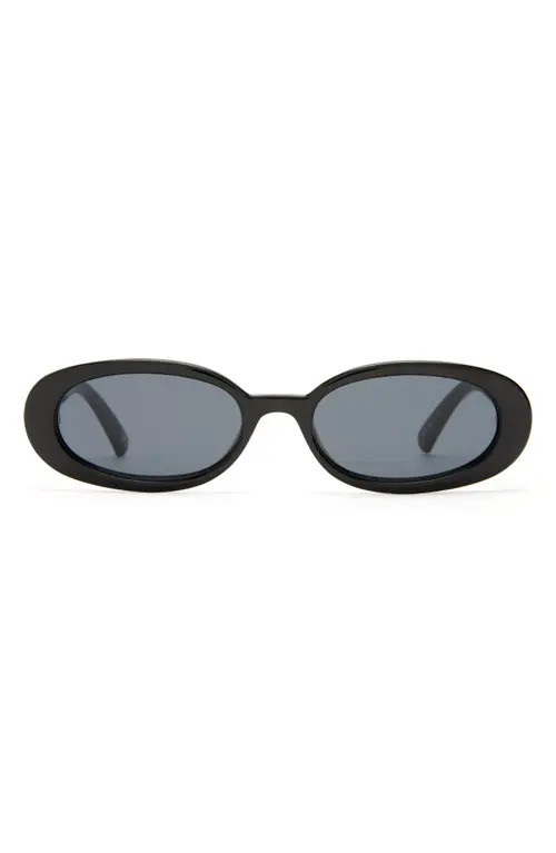 Le Specs Outta Love 51mm Oval Sunglasses in Black /Smoke Mono at Nordstrom | Nordstrom