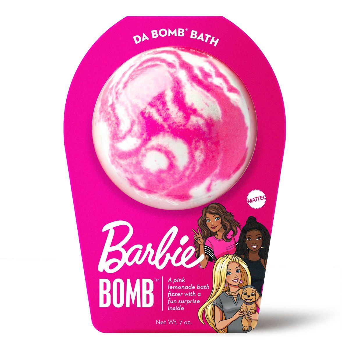 Da Bomb Bath Fizzers Barbie Pink Swirl Bath Bomb - 7oz | Target