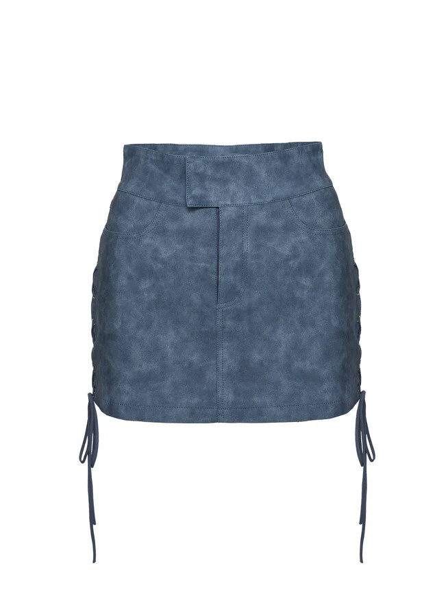 Ceejay Faux Leather Mini Skirt Slate | Princess Polly US