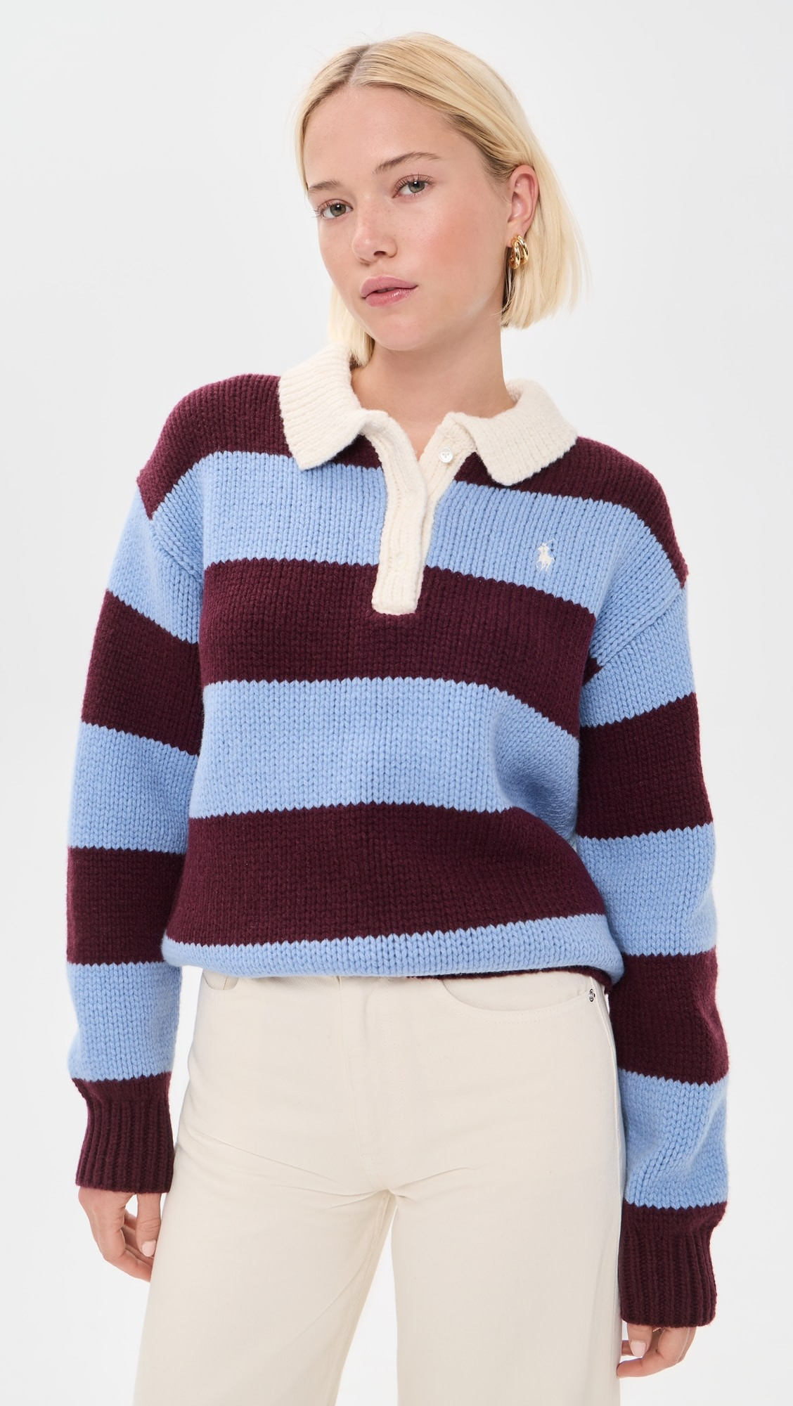 Polo Ralph Lauren Wool Striped Polo Sweater | Shopbop | Shopbop