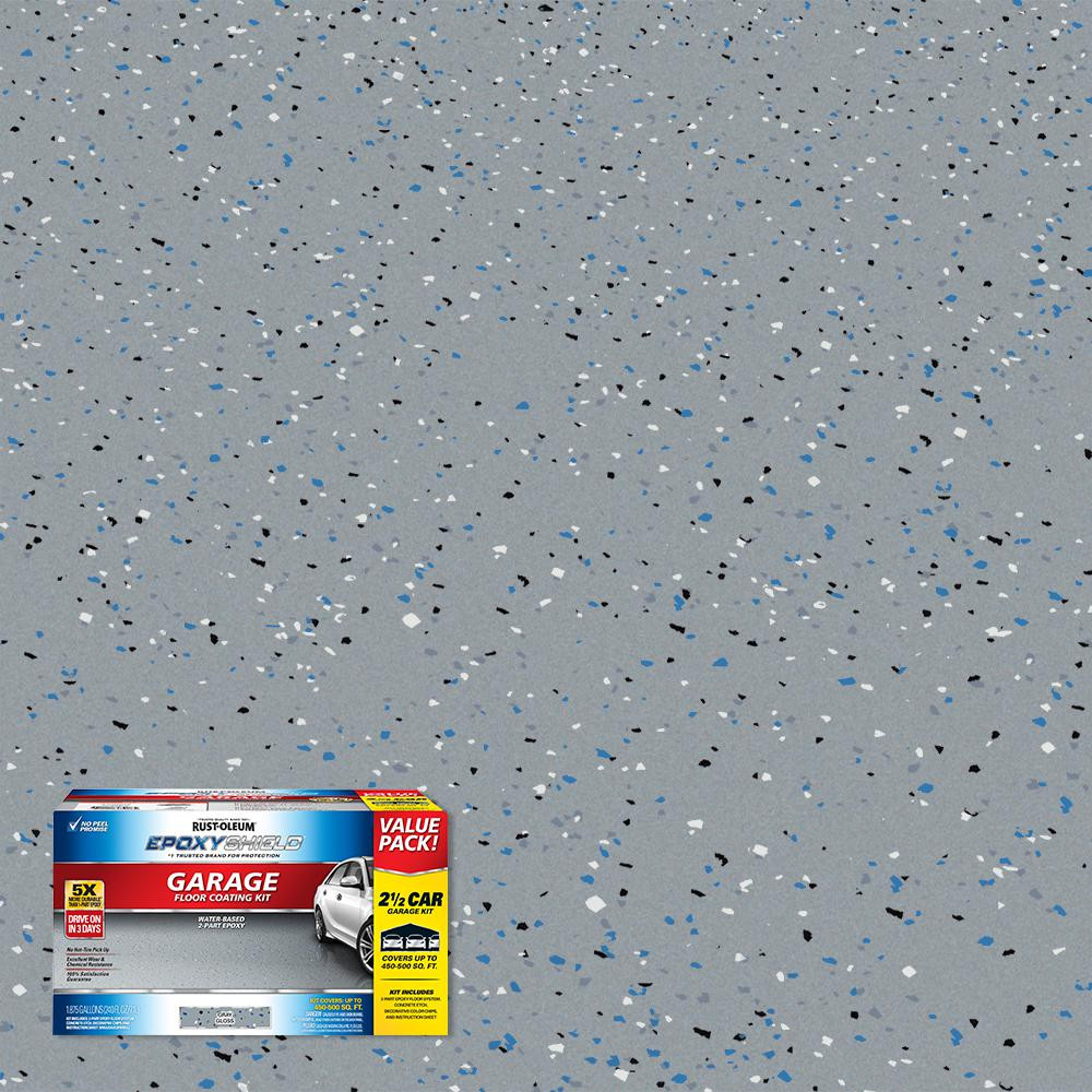 Rust-Oleum EpoxyShield 240 oz. Gray High-Gloss 2.5-Car Garage Floor Kit-365187 - The Home Depot | The Home Depot