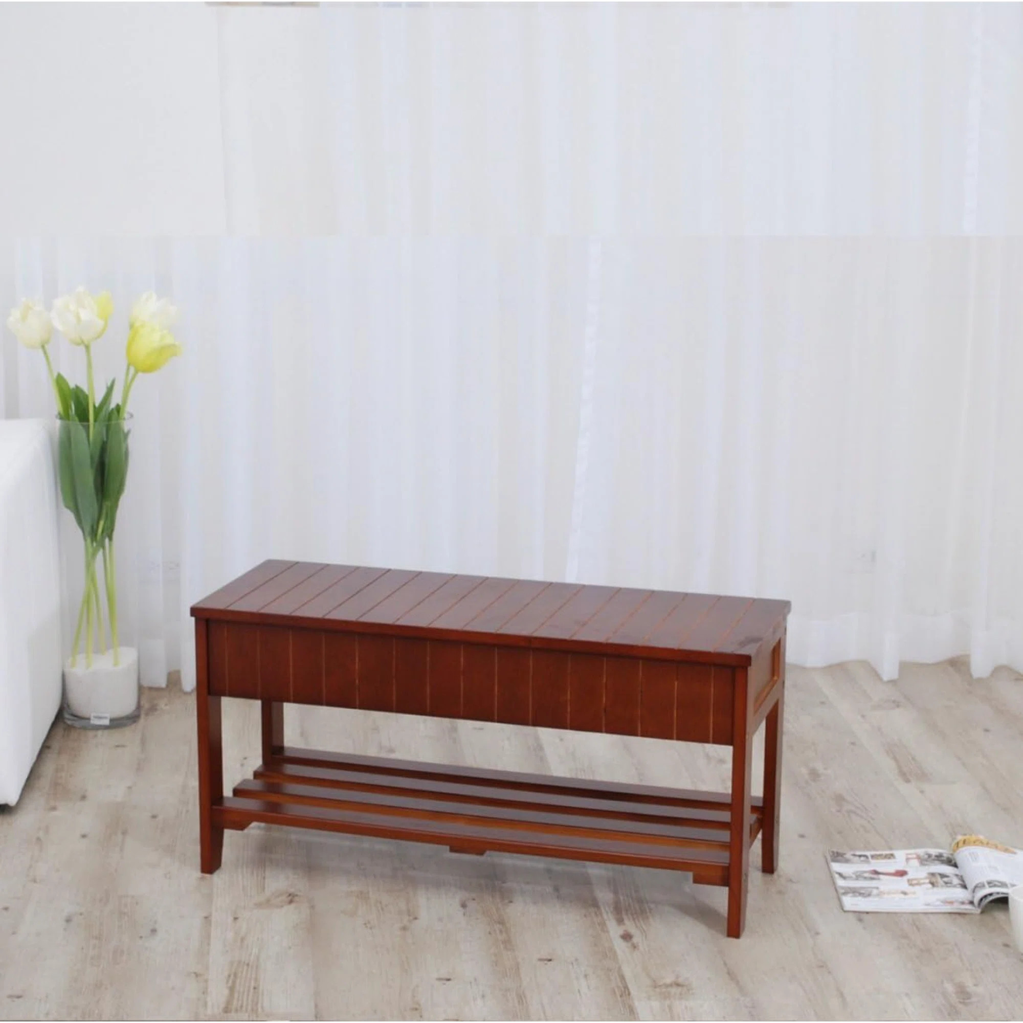 Carlia Solid Wood Storage Bench | Wayfair North America
