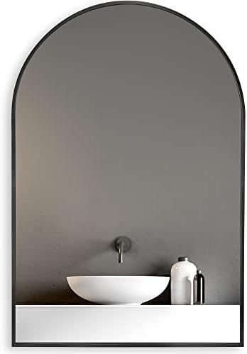 HOWOFURN 24*36" Arched Wall Mounted Mirror, Wall Decor, w/ Metal Frame for Bathroom, Bedroom, Ent... | Amazon (US)
