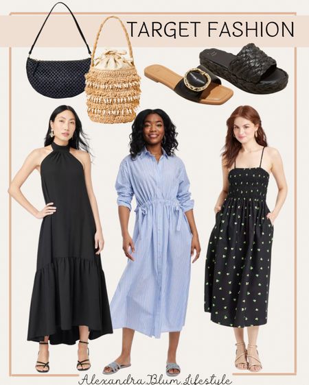 Target fashion finds for the the summer! Cute long maxi dresses perfect for summer wedding guest dress, days at the lake, or summer date nights! Black sandals and straw purses

#LTKItBag #LTKFindsUnder50 #LTKShoeCrush