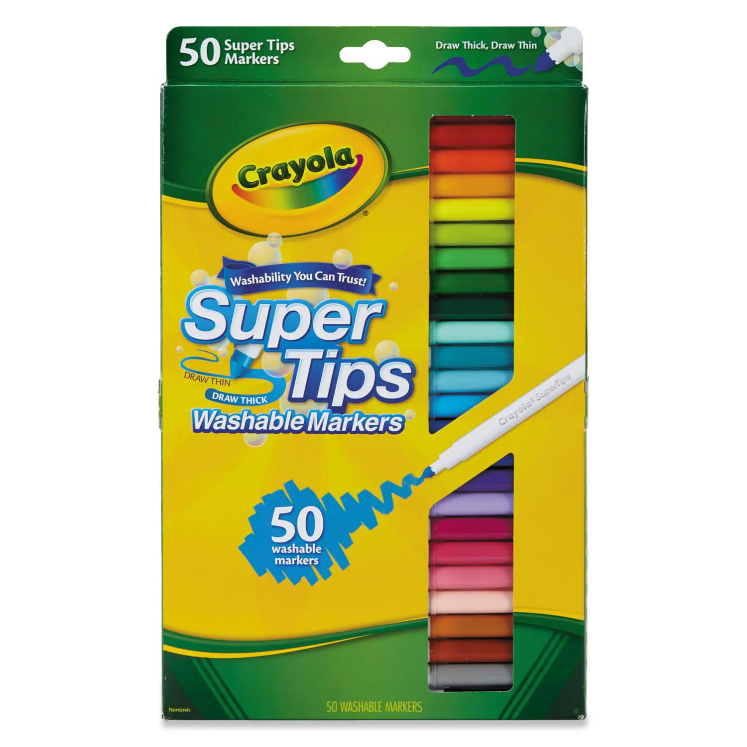 Crayola Washable Super Tips Markers Fine broad Bullet Tips Assorted Colors 50 set | ESNCYO585050 | Lowe's