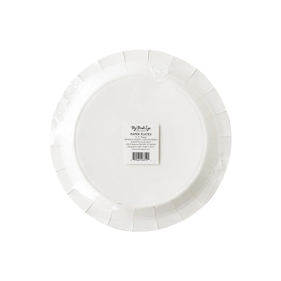 Americana Script Paper Plate Set | My Mind's Eye