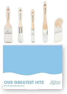 Zibra 5-Piece DIY Paint Brush Set with Assorted Paint Brushes for Walls, Trim and Furniture, Whit... | Amazon (US)