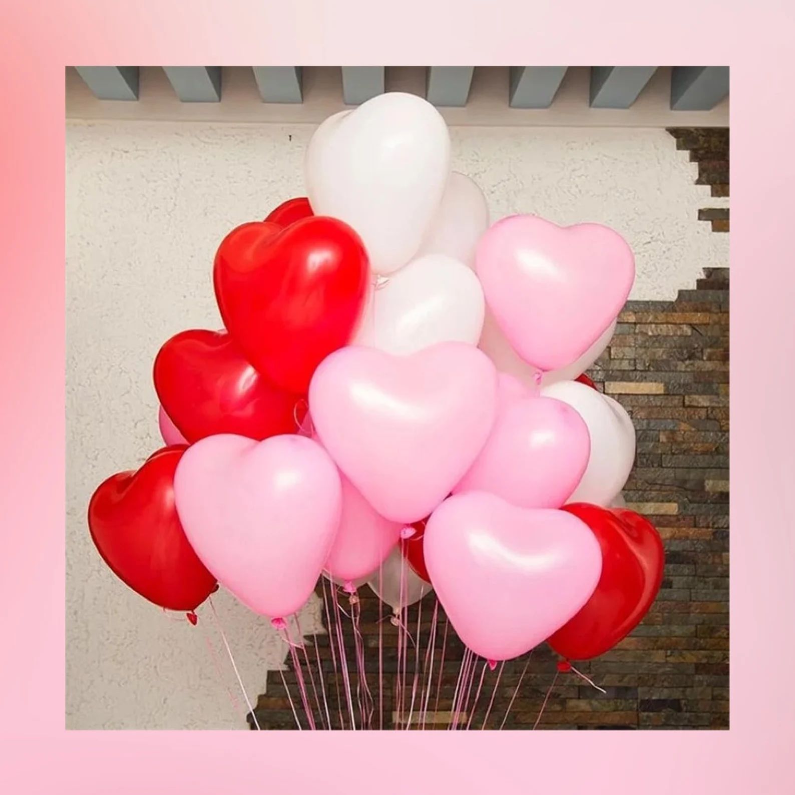 Valentine's Day Heart Balloon Bouquet Pink Red White Bundle 11Inch Love Balloons Galentine Weddin... | Etsy (US)