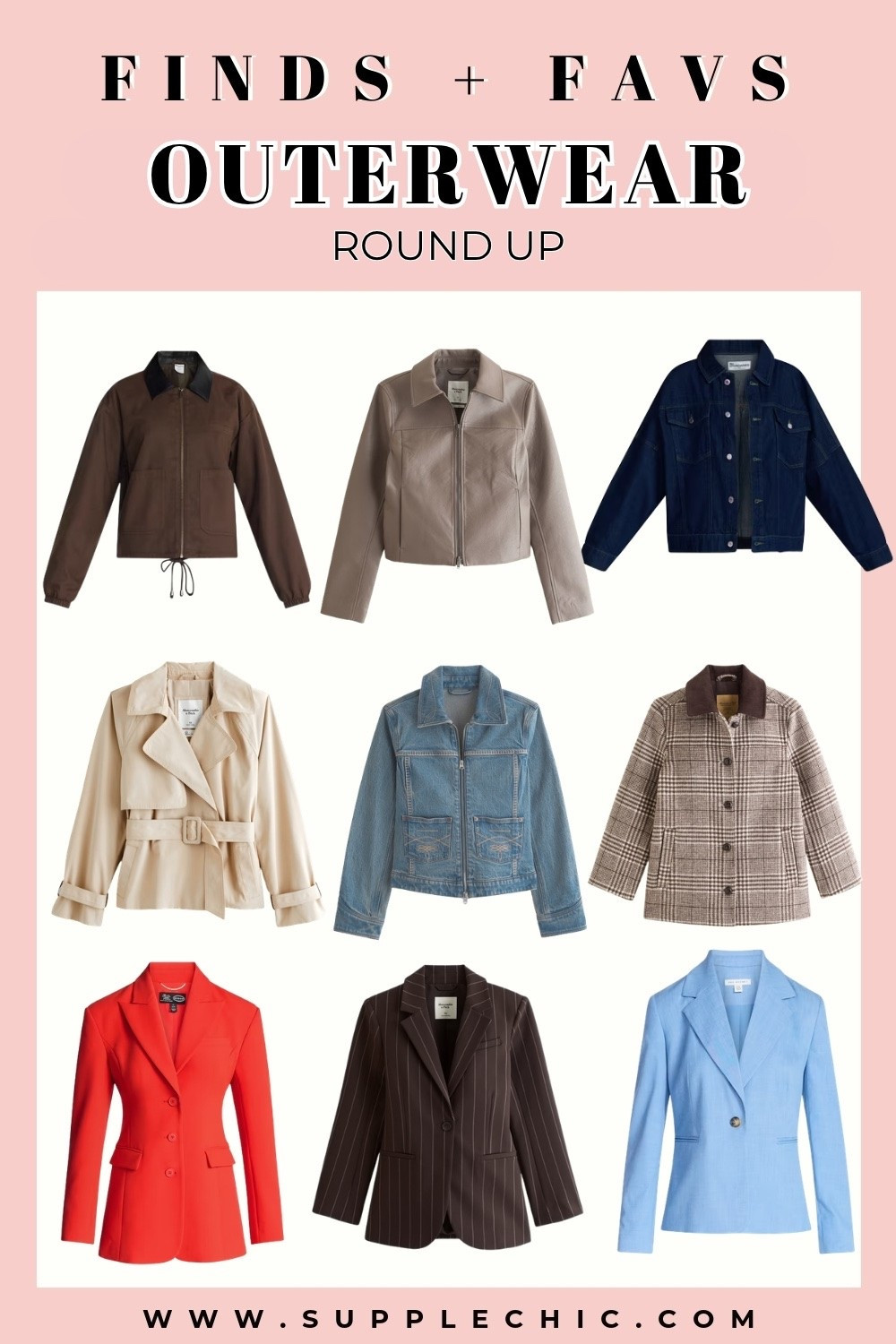 If you're trying to build a fall capsule wardrobe, outerwear deserves a spot near the top of the list. Neutral trenches, denim jackets, tailored blazers, and classic plaid layers can work with trousers, jeans, skirts, and dresses. fall jacket outfits, fall coat outfits, women's fall jackets, fall blazer outfits, denim jacket outfit women, leather jacket outfit women, trench coat outfit, plaid jacket outfit, business casual blazer outfit @amazonfindsandfashion @abercrombie @Eloquii @boohoo