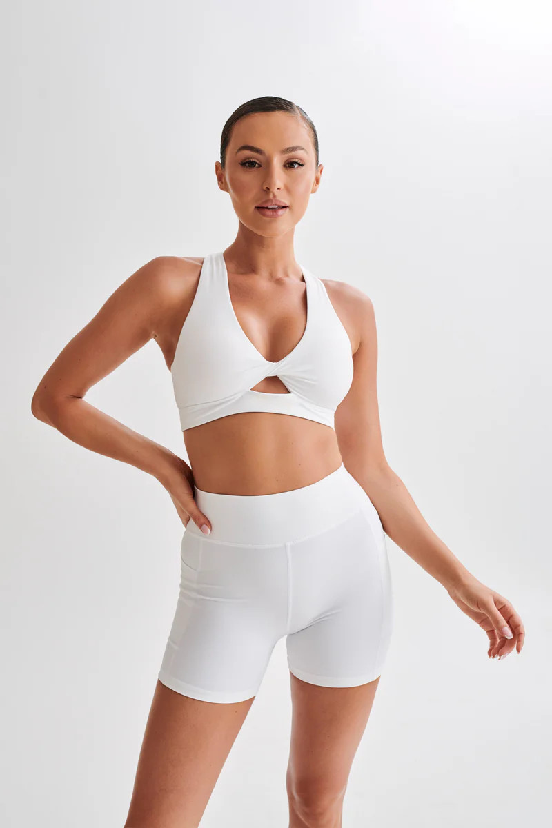 Jackie Twist Crop Top - White | Meshki (APAC)