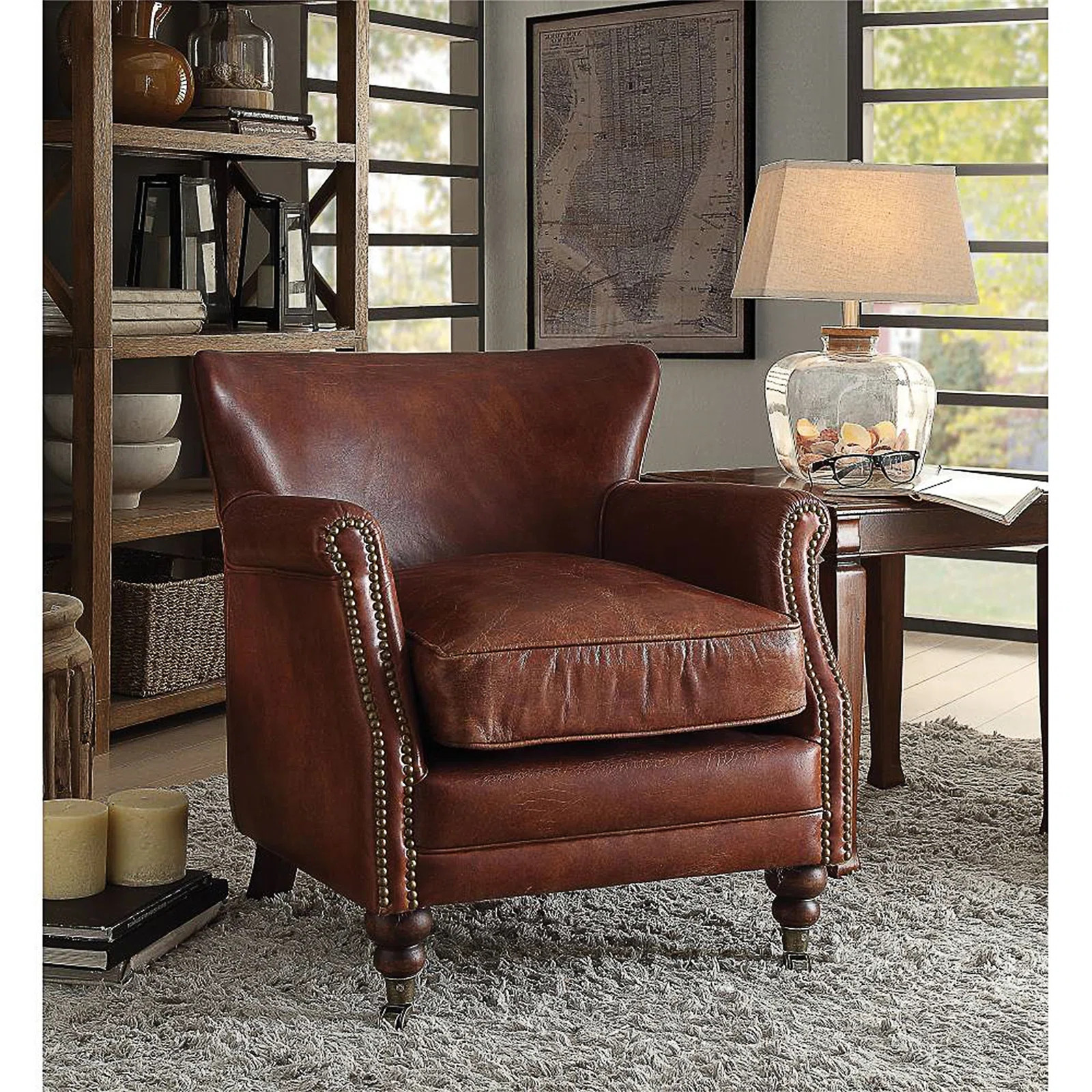 Bellfleur Genuine Leather Club Chair | Wayfair North America
