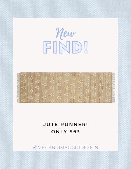 Just saw that new Erin Gates inspired block print jute rug is also available in a runner and somehow only $63!! 🤯🙌🏻😍

#LTKfindsunder100 #LTKsalealert #LTKhome