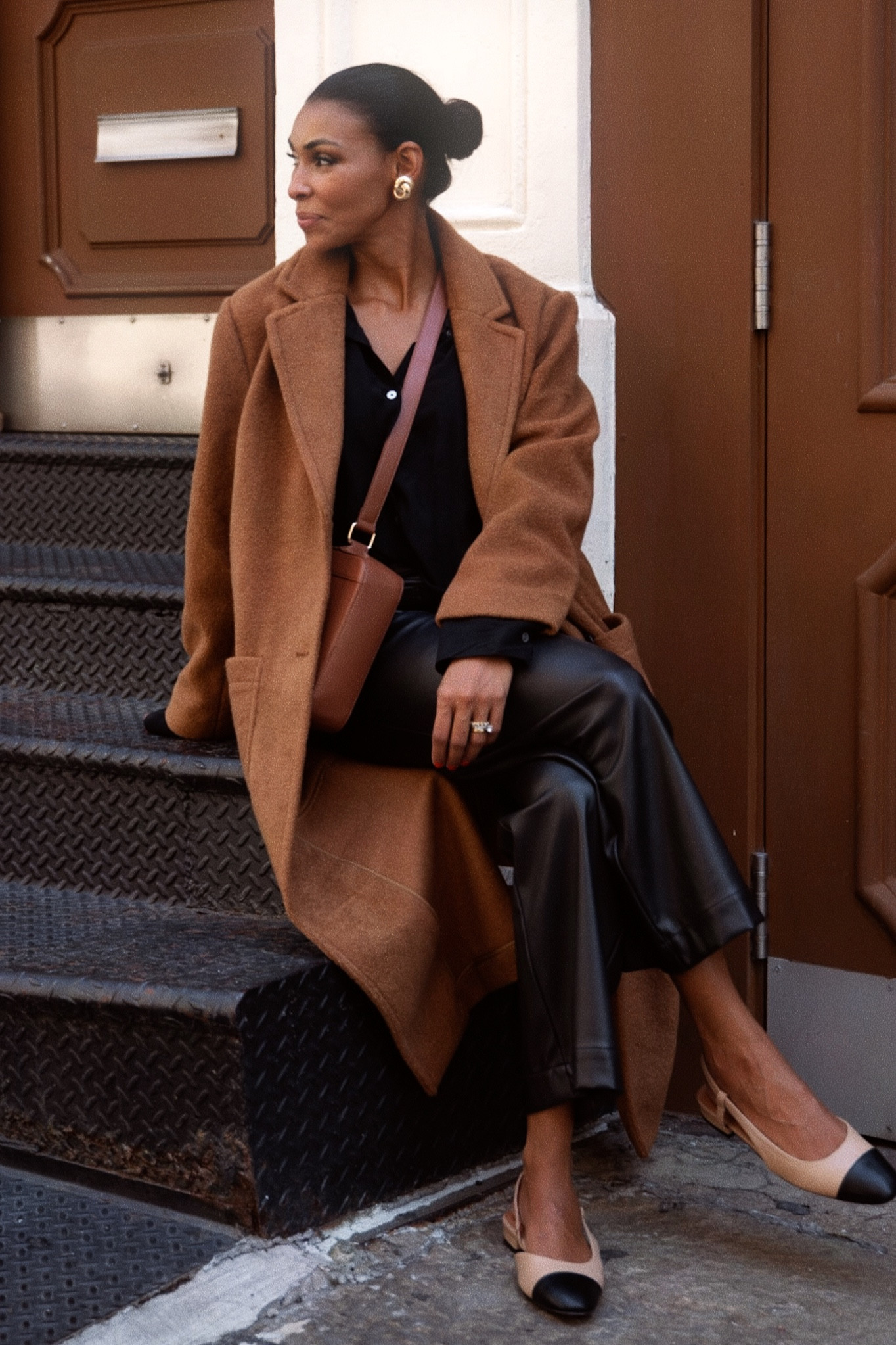 Fall fashion, leather outfit, ballet flats

#LTKstyletip #LTKover40 #LTKsalealert