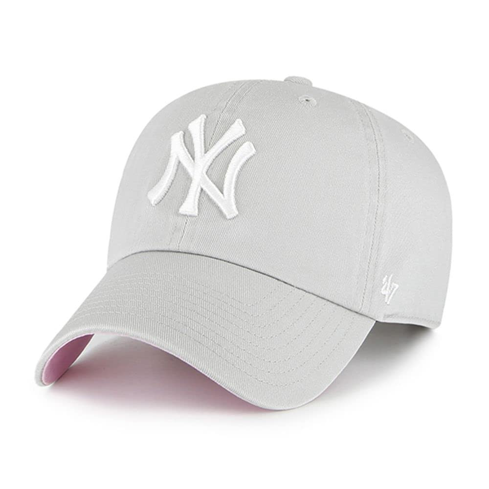 '47 New York Yankees Ballpark Clean Up Dad Hat Baseball Cap - Gray, Light Grey, White, Pink | Amazon (US)