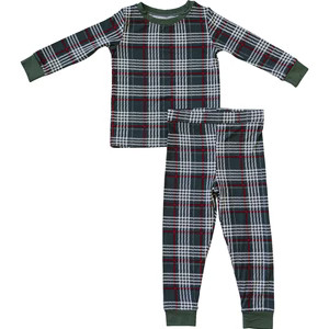 Mebie Baby Green Plaid Bamboo Cozy Set – Family Matching Christmas Pajamas | Mebie Baby