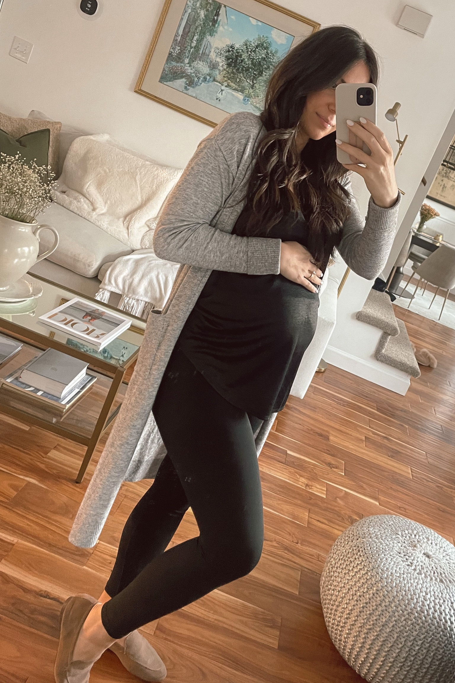 These leggings have been so comfy all the way up to third trimester! The silky black v neck tank has also been a staple - especially with cardigans 🤍

#LTKFind #LTKstyletip #LTKbump