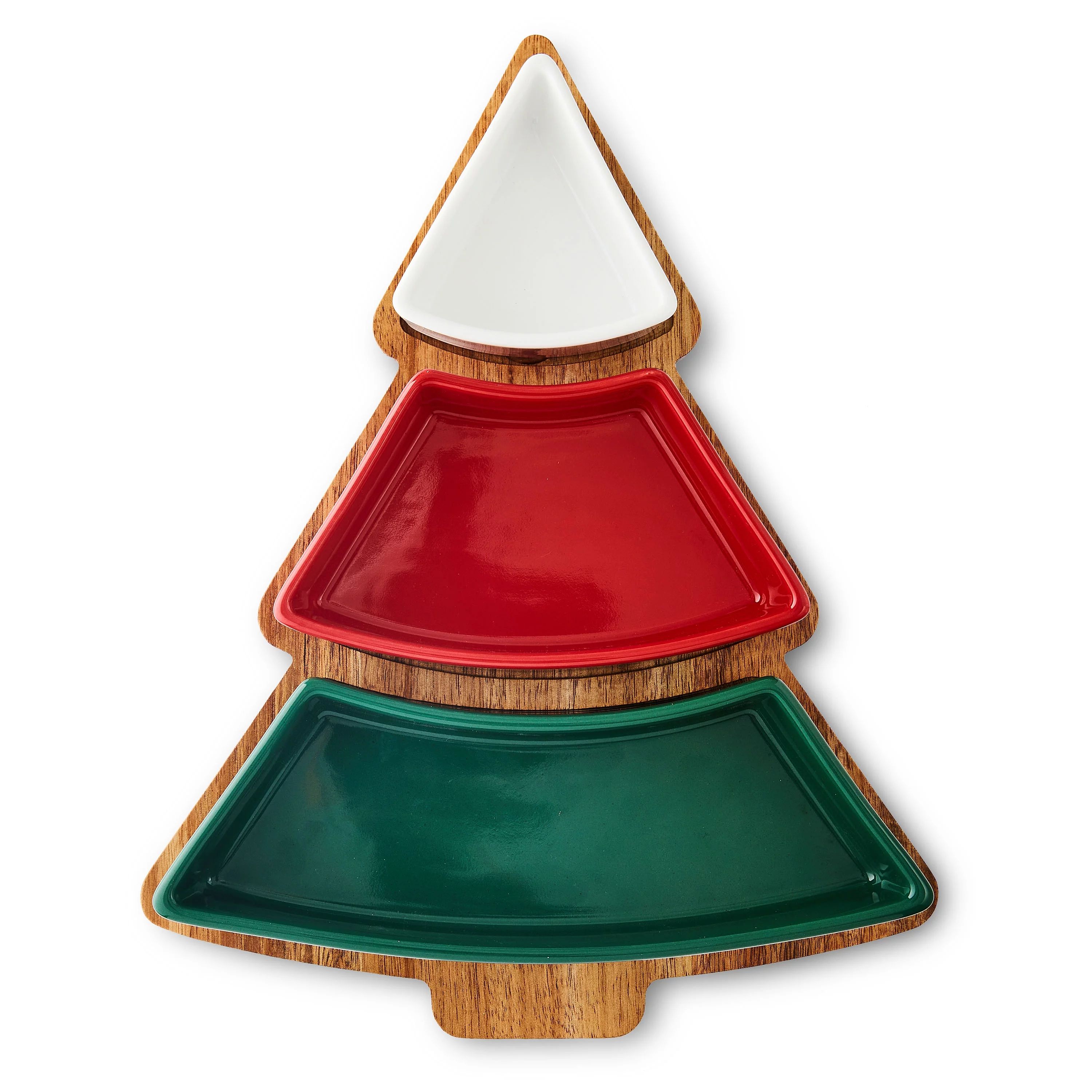 Acacia Wood Christmas Tree Charcuterie Tray with Ceramic Bowls, 4 Pieces, by Holiday Time | Walmart (US)