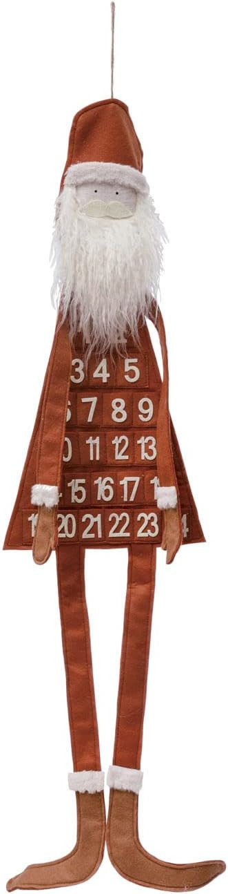 Creative Co-Op Wool Felt Santa Advent Calendar | Amazon (US)
