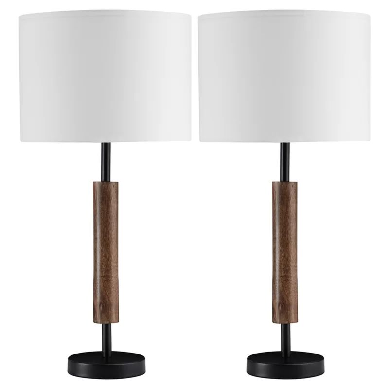 Maeve 27.75" Black/Brown Table Lamp Set | Wayfair North America