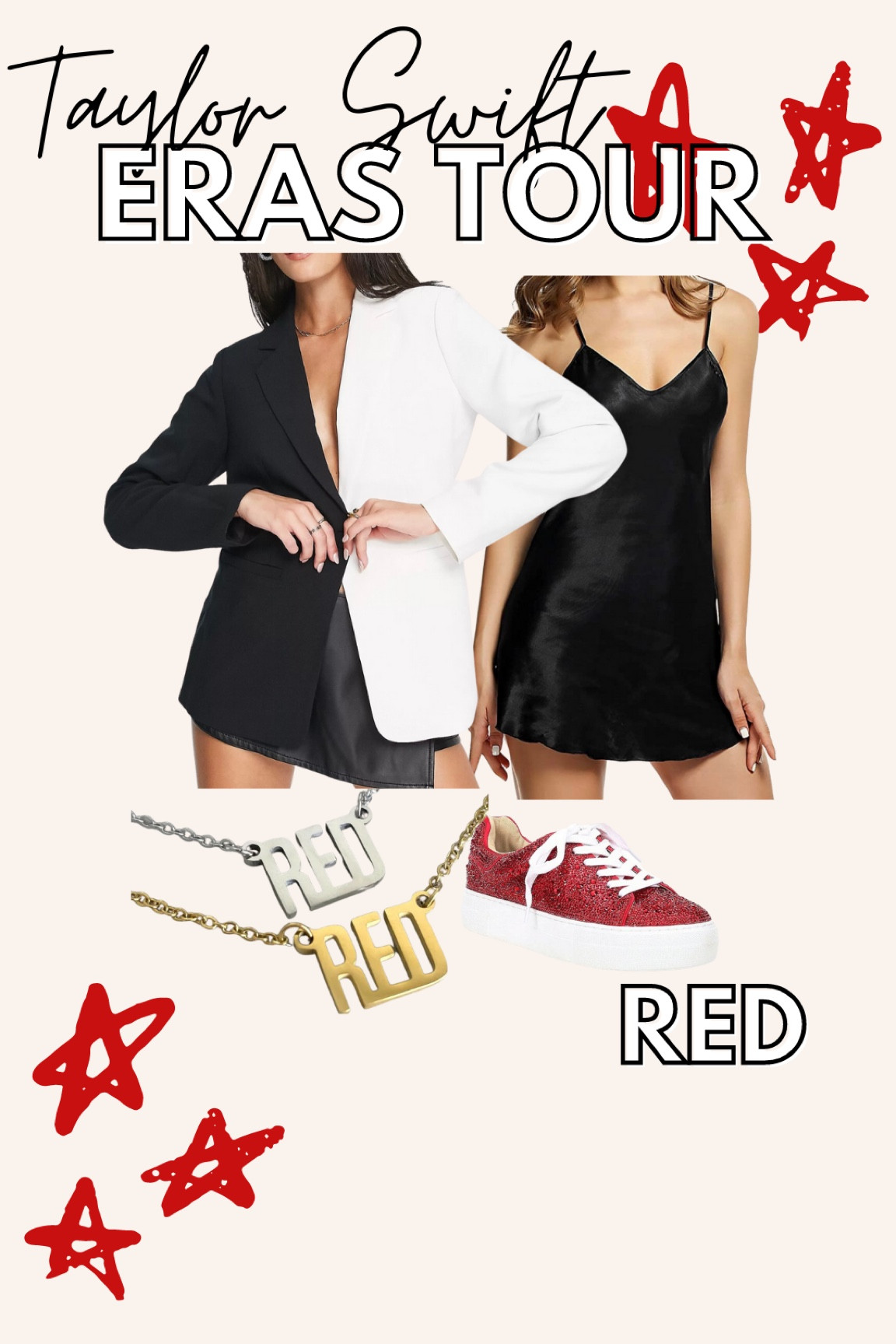 Not A Lot Going On At The Moment inspired Red (Taylor’s Version) vibes ❤️ IYKYK. 

I love a subtle nod to the style of your favorite album, music video, etc.✨ Red is such a powerhouse & pop of color. It’s such a statement for Taylor Swift’s Eras Tour outfit ideas. Paired with a signature red lip, of course.💋

Linked similar necklace choices. The ones pictured are from ResinRina online.✨ She makes the BEST gifts for the Swiftie in your life. I love shopping small when I can! 

#LTKfit #LTKunder50 #LTKstyletip