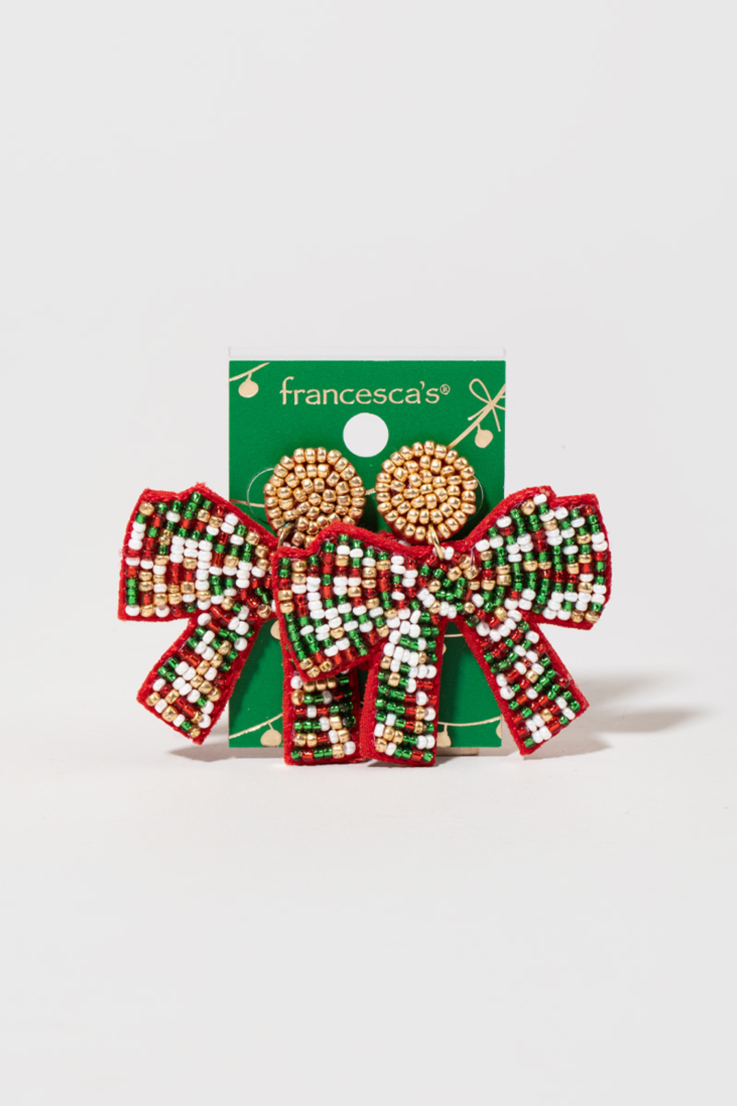 Bow Beaded Drop Earrings | Francesca's