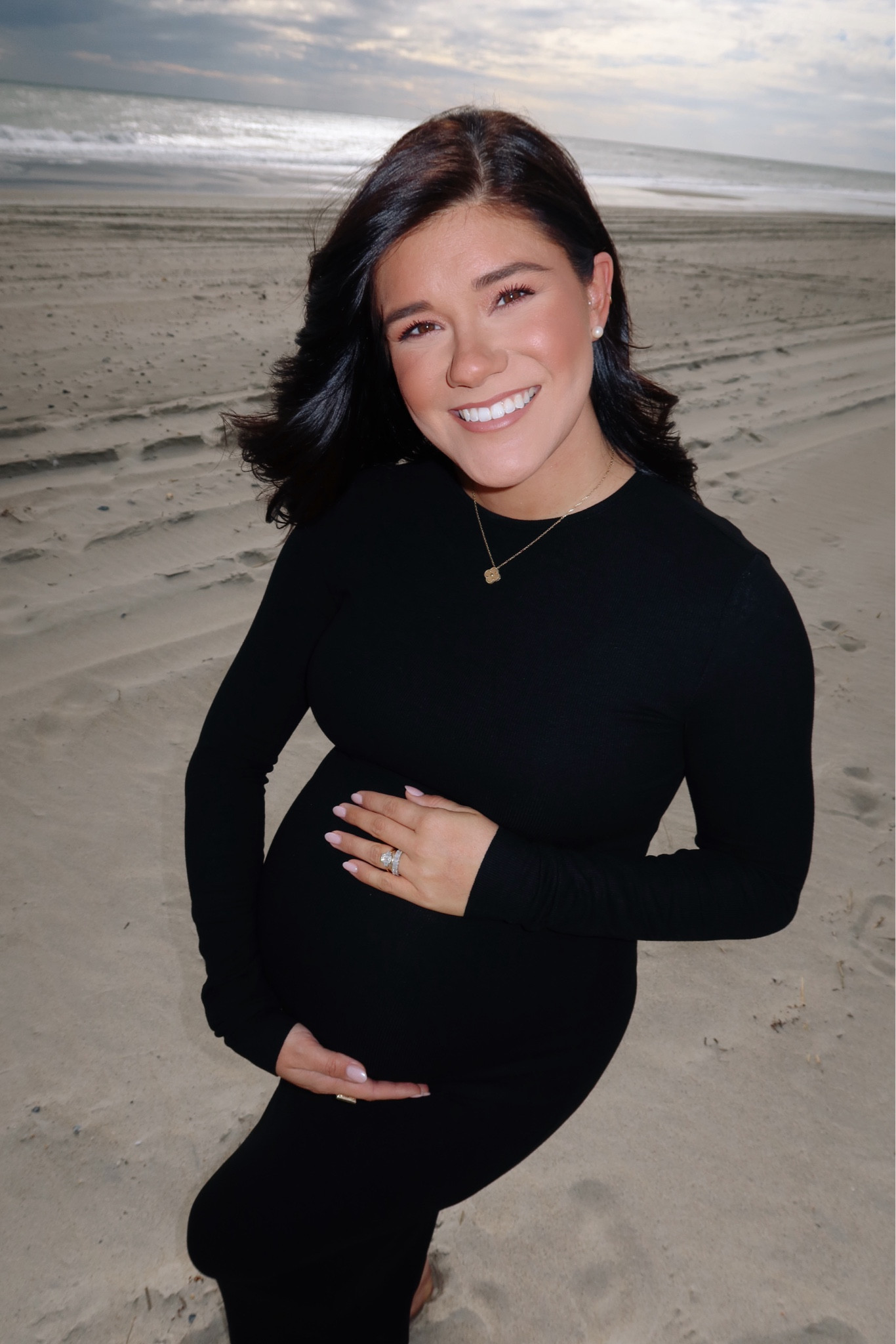 8-month #bump in the comfiest and most flattering #maternitydress! 

#LTKParties #LTKBump #LTKBaby