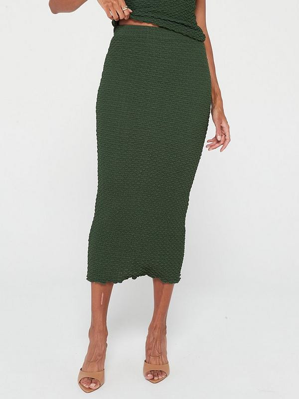 V by Very Bubble Midaxi Skirt - Green | Very (UK)