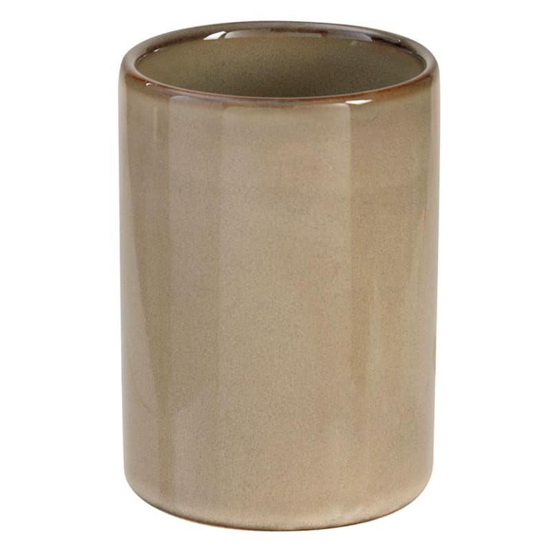 Noah Beige Ceramic Glaze Tumbler, 4.1" | At Home