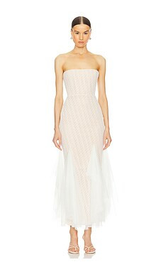 God Save Queens Alizee Strapless Dress in White from Revolve.com | Revolve Clothing (Global)