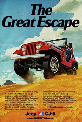 366327 Jeep CJ-5 Great Escape Vintage Car Advertising Art Print Poster  | eBay | eBay US