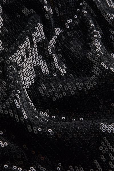 Gathered Sequined Dress - Black/sequins - Ladies | H&M US | H&M (US + CA)
