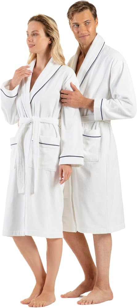 English Home Premium Cotton Dressing Gown for Women Men, Lightweight Mens Robe, Unisex Bathrobe, ... | Amazon (UK)