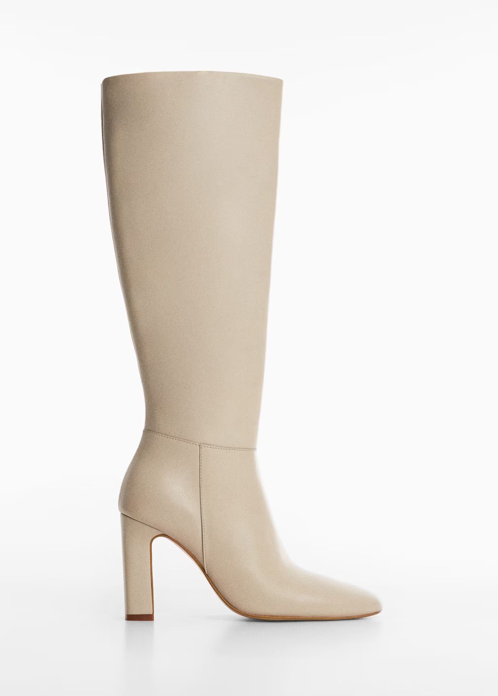 Leather boots with tall leg -  Women | Mango United Kingdom | MANGO (UK)