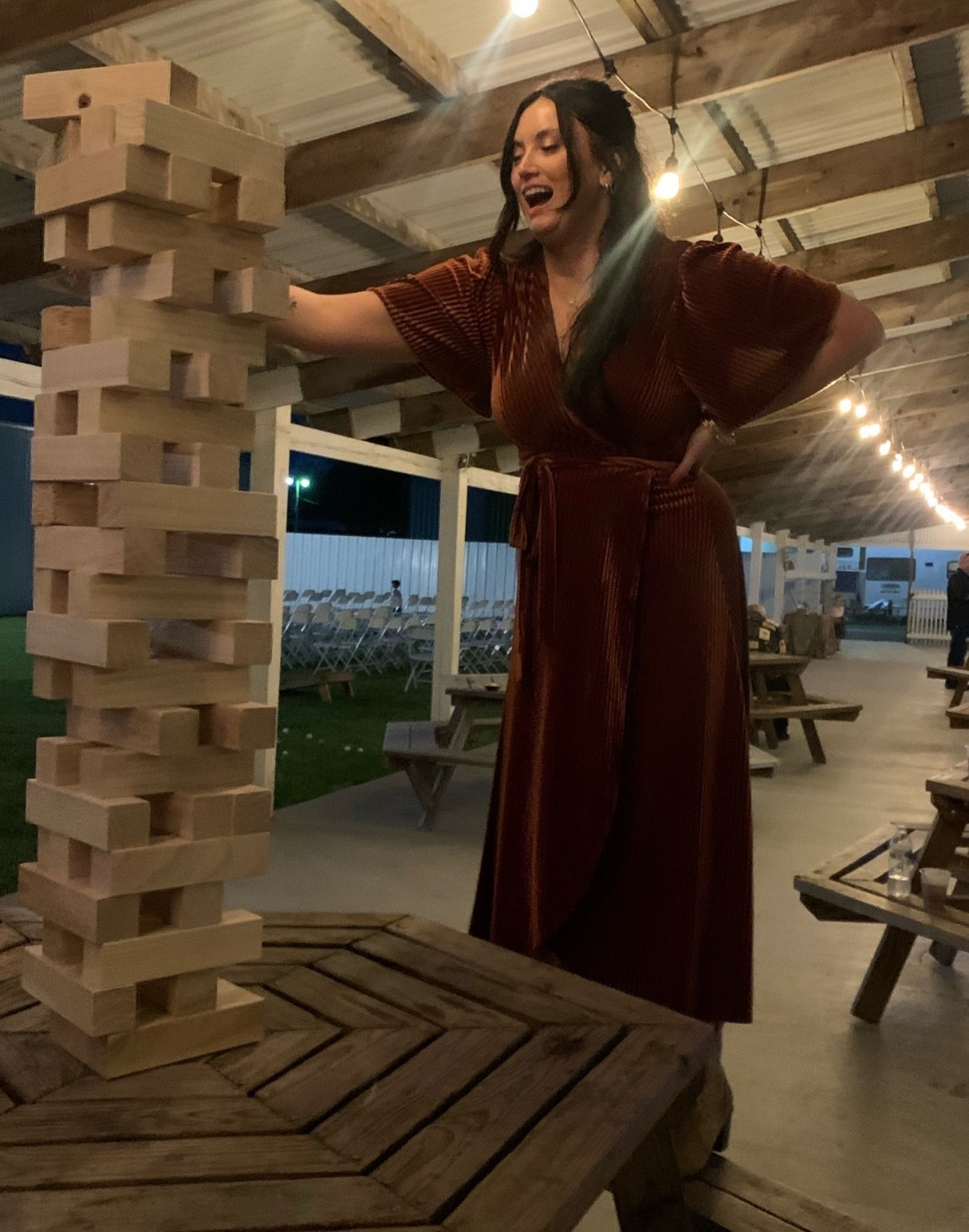 ✨ Fall Wedding Guest Look ✨
This rust-colored wrap dress is giving autumn elegance meets cozy charm! 🍁 The soft pleated texture, flattering tie waist, and flowy sleeves make it perfect for dancing the night away — or, you know, playing a round of giant Jenga after a few cocktails. 😄

Pair it with nude heels, gold jewelry, and a glass of cabernet for the ultimate fall wedding vibe.

#WeddingGuestOutfit #FallFashionFinds 

#LTKWedding #LTKSeasonal #LTKFindsUnder50