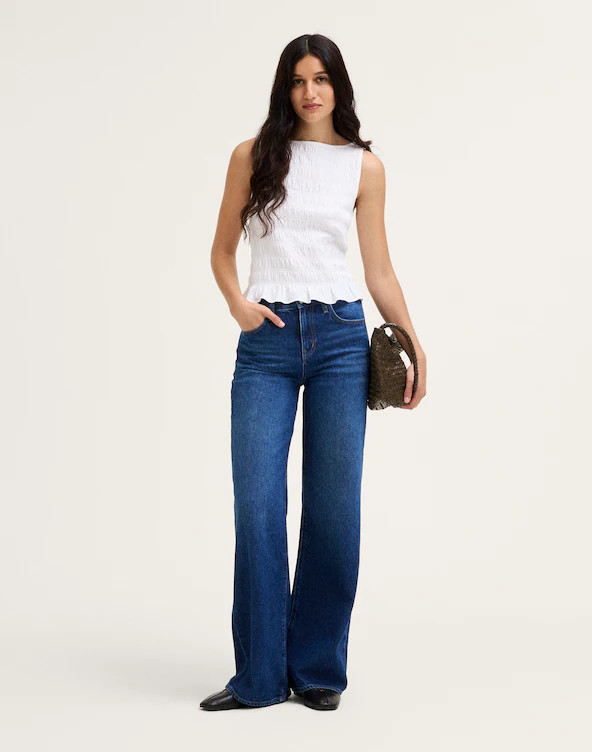 Smocked Boatneck Sleeveless Top | Madewell