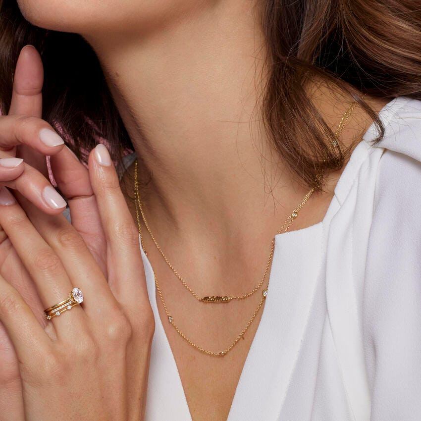 The Mama Diamond Necklace Set in 14K Yellow Gold | Brilliant Earth