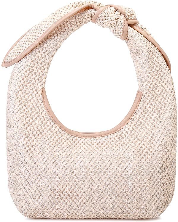 Summer Straw Bag for Women, Retro Woven Shoulder Bag Top-handle Rattan Bags Travel Beach Totes Ba... | Amazon (US)