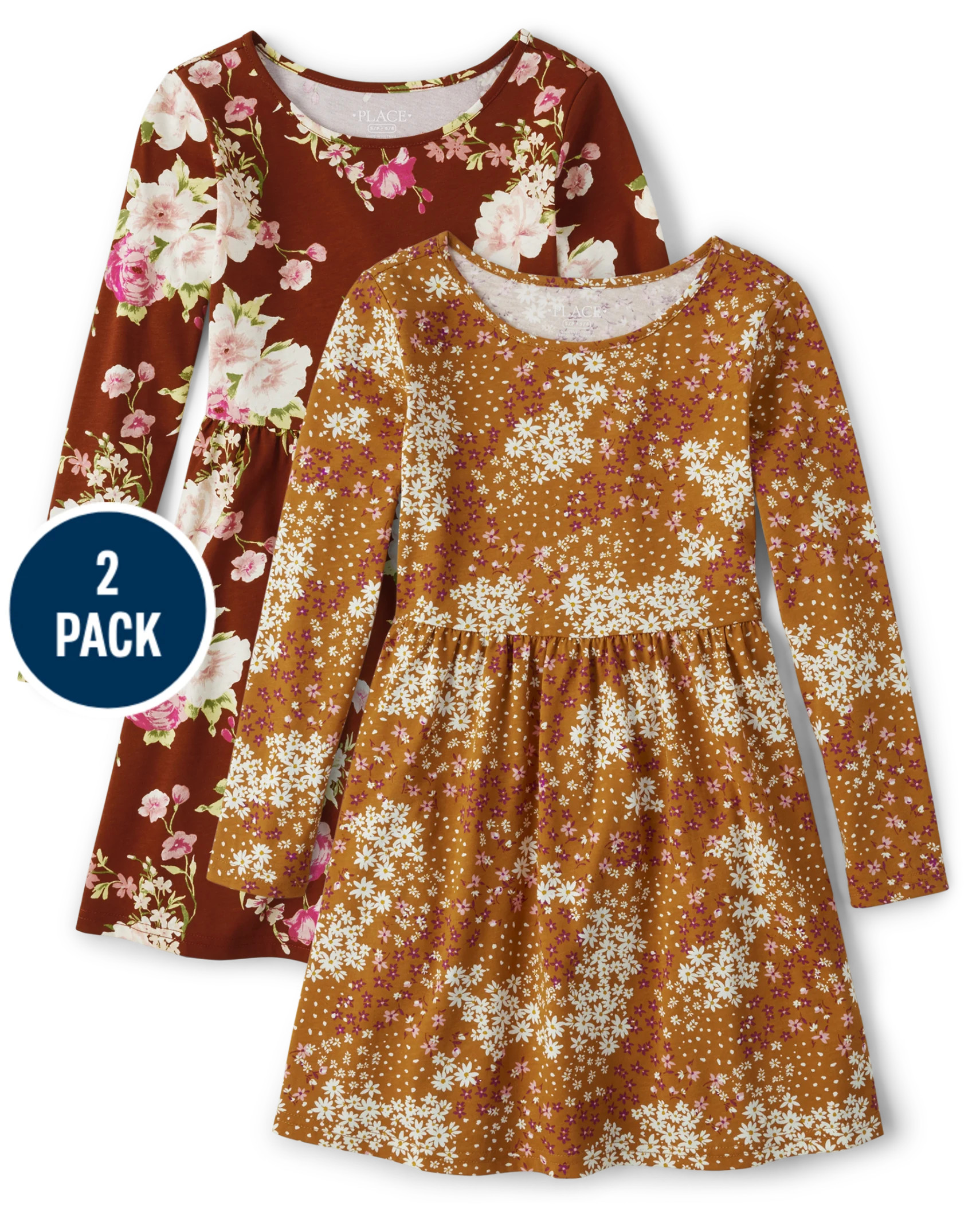 Girls Floral Everyday Dress 2-Pack - hot spice | The Children's Place
