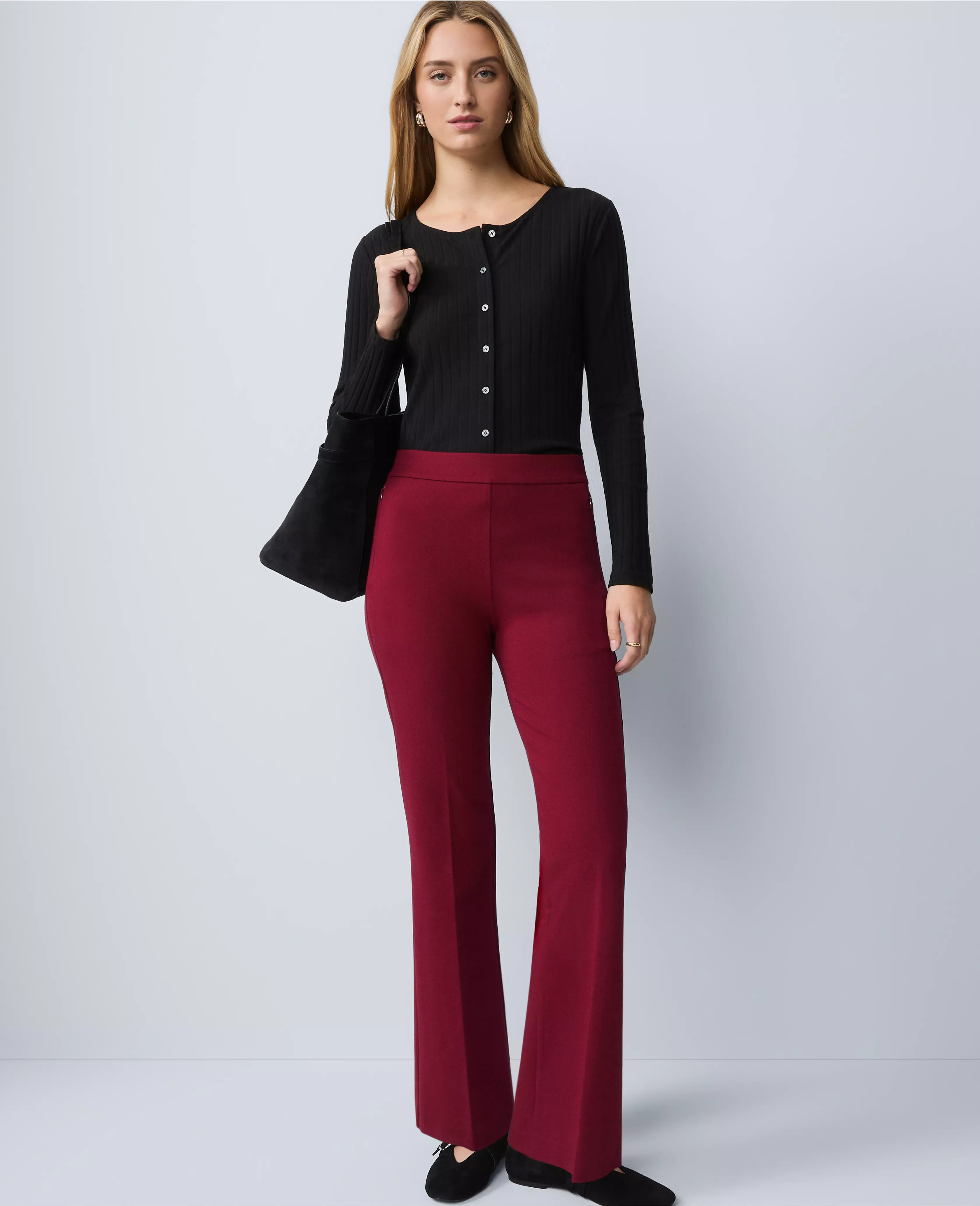Weekend Collection Ponte Flare Pant | Ann Taylor