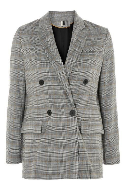 Checked Double Breasted Jacket | Topshop UK