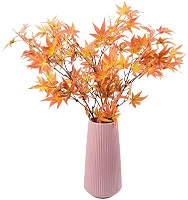 Dolicer Artificial Maple Leaf Branch Autumn Leaves 2 Pcs Fall Maple Leaf Stem for Home Kitchen Ch... | Amazon (US)