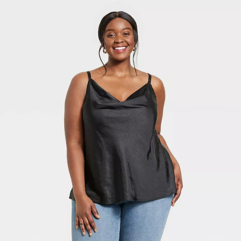 Women's Plus Size Satin Tank Top - Ava & Viv™ | Target