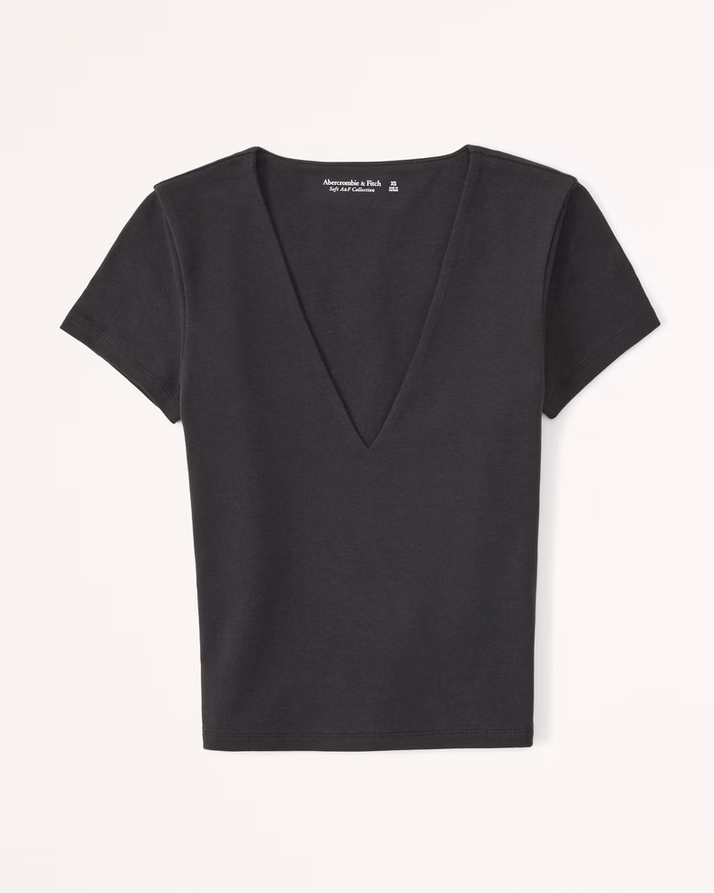 Cotton Seamless Fabric V-Neck Tee | Abercrombie & Fitch (US)